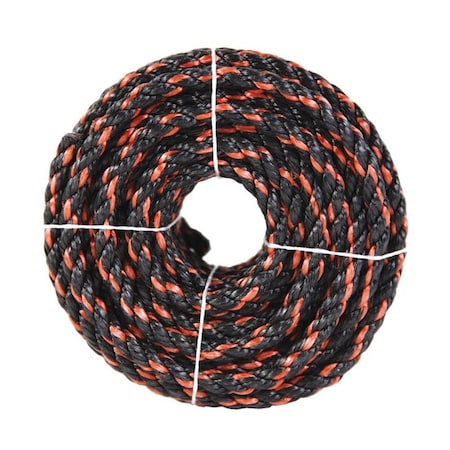 Koch Filter 0.5 in. x 50 ft. Black & Orange Twisted Polypropylene Rope 7023519